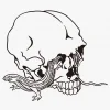 กะโหลกกับกิ้งก่า / ภาพวาดโดย คาวานาเบะ เคียวไซ - Image 2