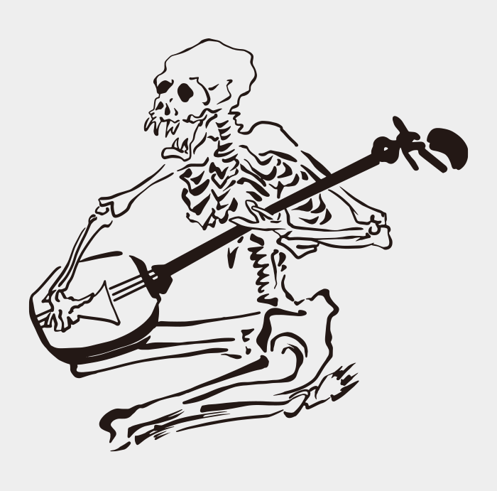 A skeleton playing the shamisen / Drawing by Kawanabe Kyosai | ai ...