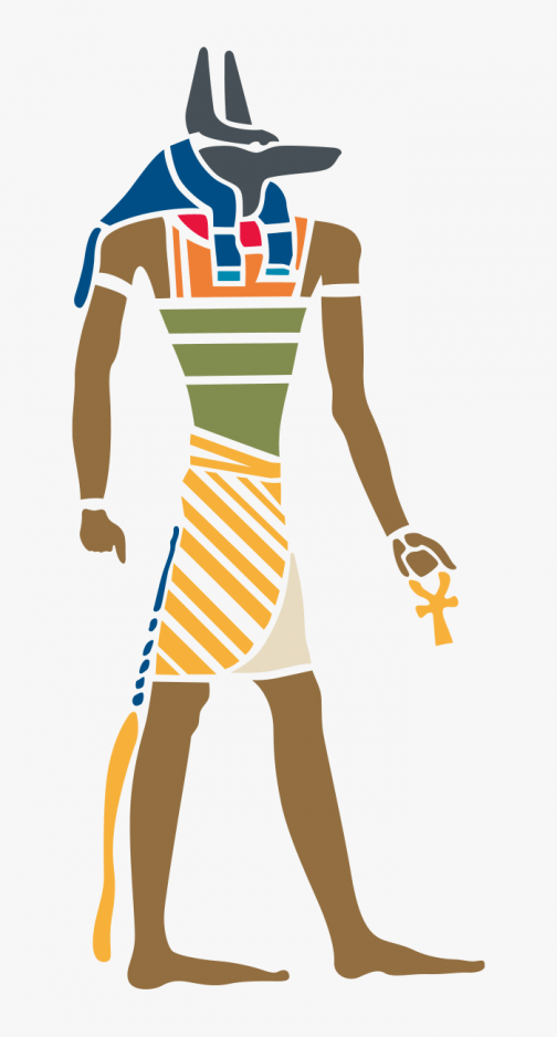 Motif égyptien / Dieu du monde souterrain / Anubis / Dessin