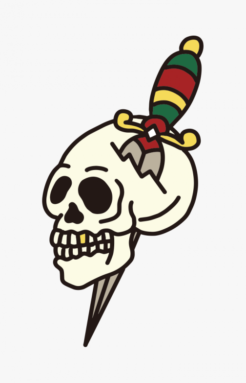 Cráneo tradicional americano / Dibujo