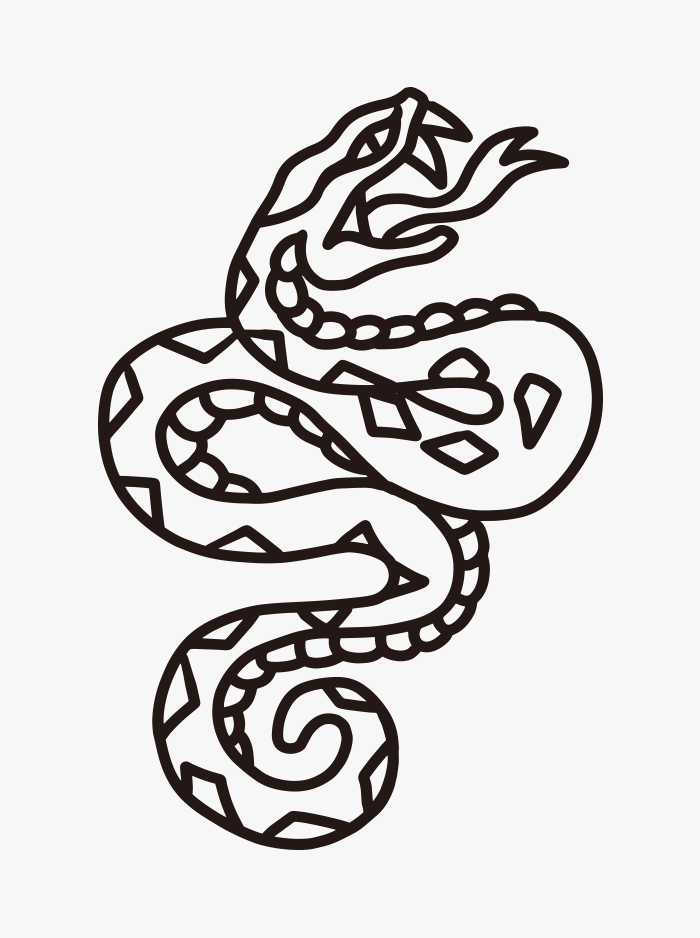 Classic Snake Outline Temporary Tattoo | EasyTatt™