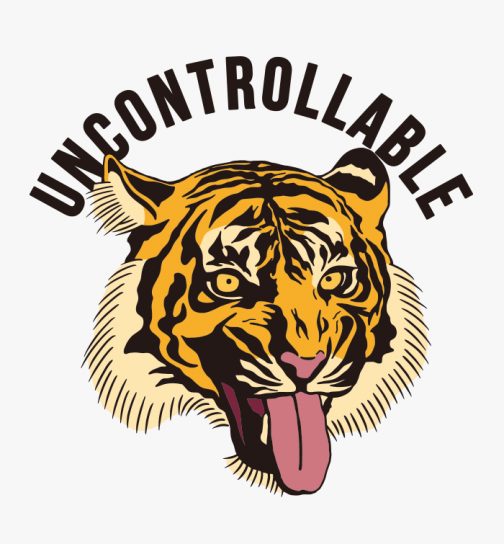 Unbeherrschbarer Tiger / Zeichnung