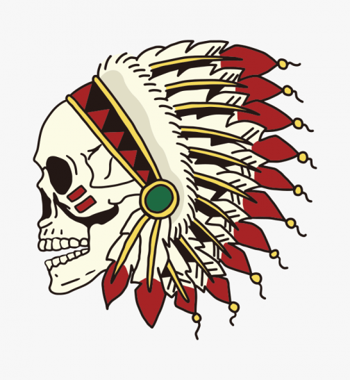 Espíritu nativo americano / Cráneo / Dibujo