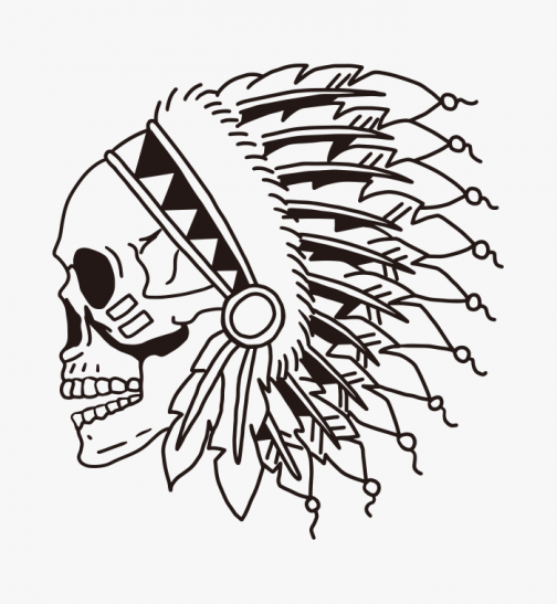 Espíritu nativo americano / Cráneo / Dibujo