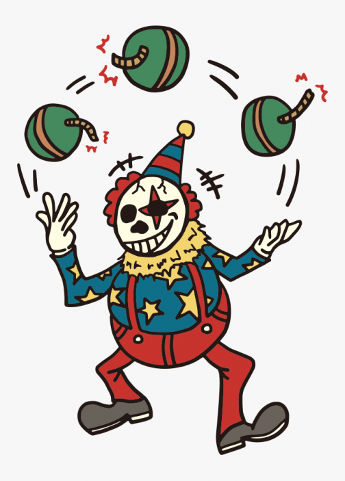 Клоун с черепом / Рисунок