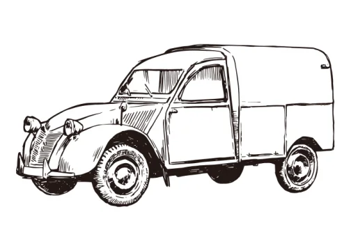 Samochód retro i klasyczny 02 / Rysunek