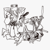Rana Samurai / Disegno giapponese Ukiyo-e di Utagawa Kuniyoshi - immagine 2