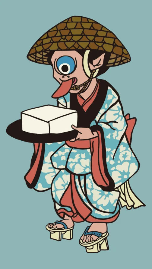 Japanese Yokai - Tofu Kozo - Ukiyoe drawing