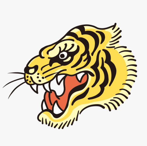Retro Tiger - Drawing