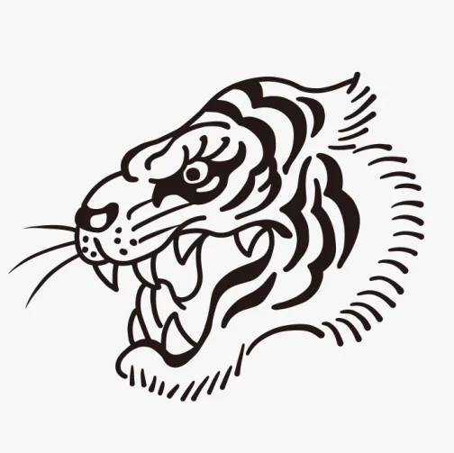 Retro Tijger - Tekening