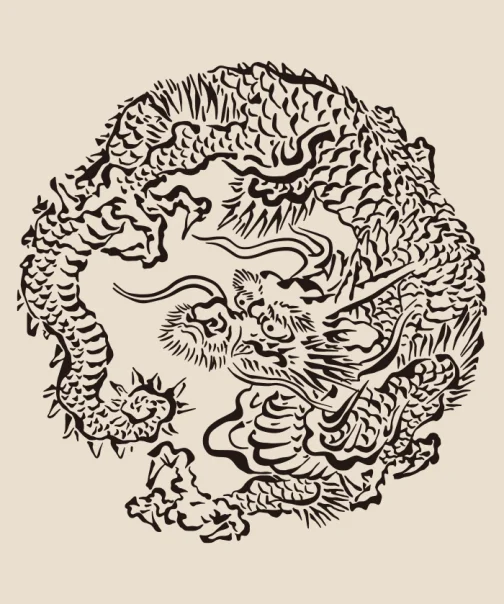 Japanese dragon drawing