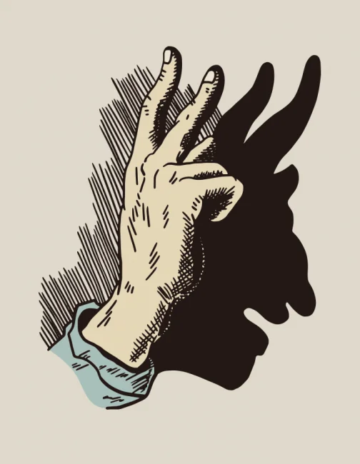 La señal del diablo con el dedo - Dibujo