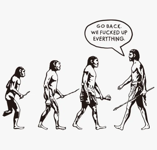 Human Evolution - Go back - Drawing