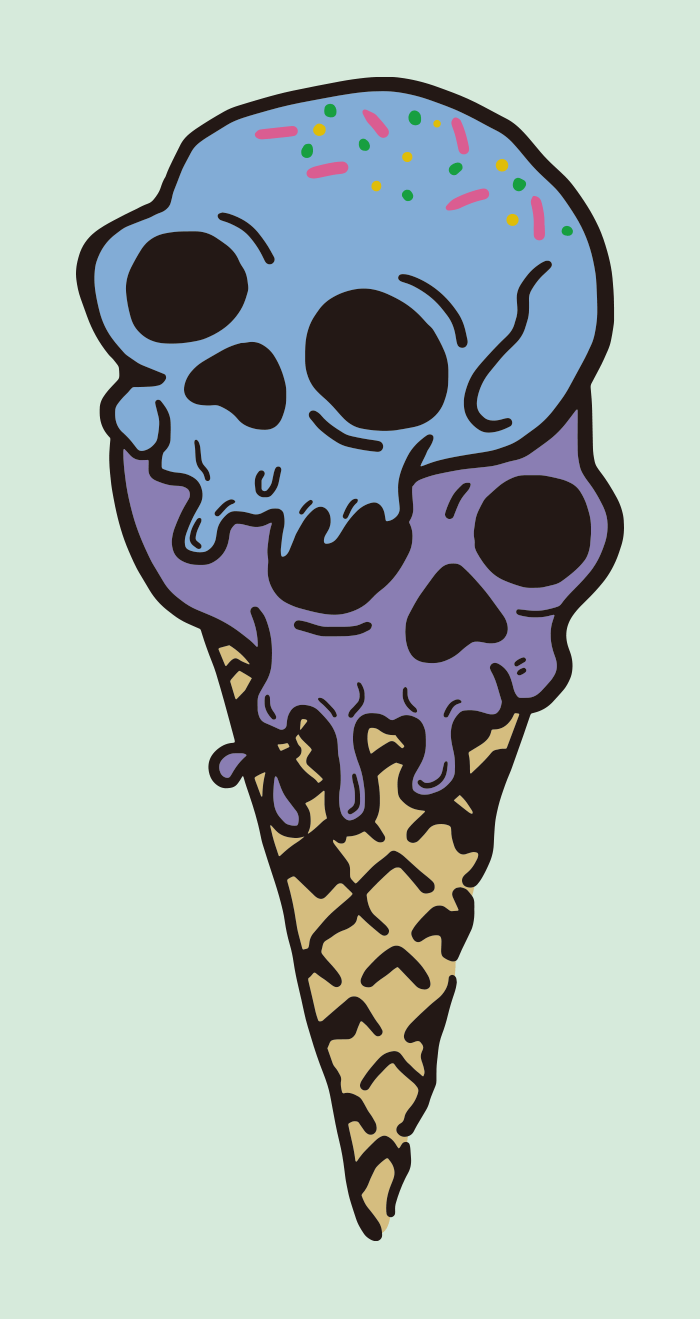 Melting skull ice cream - Drawing | ai illustrator file | US$5.00 each ...