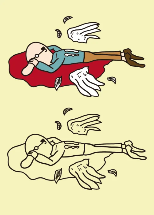 L'uomo con l'ala spezzata - Disegno