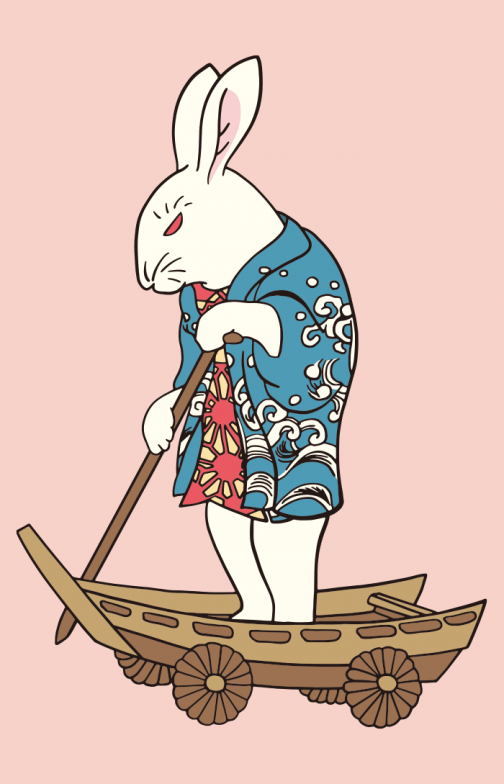Кролик - Персонаж - Японское укиё-э работы Куниёси