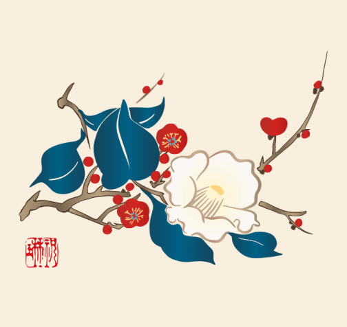 Flowers of the Twelve Months, February by Suzuki Kiitsu