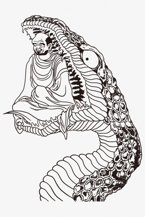 Arhat, ein erleuchteter Heiliger - Zeichnung von Kano Kazunobu