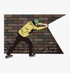 Achter de muur - tekening