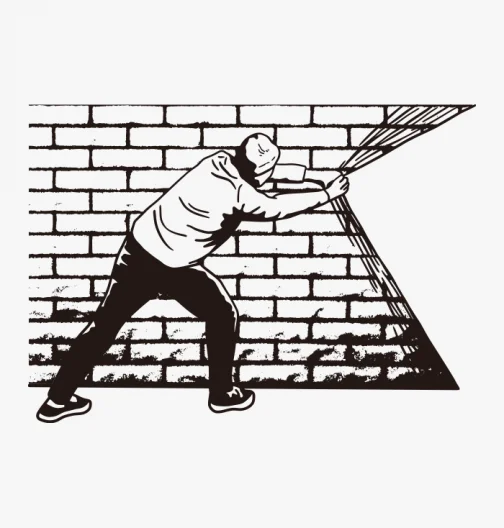 Detrás del muro - dibujo