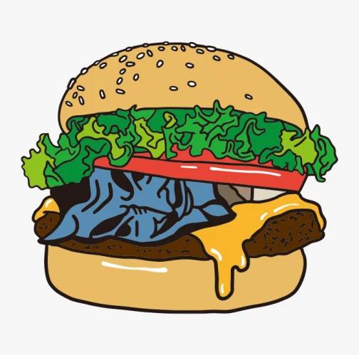 Le diable qui se cache dans le hamburger - Dessin