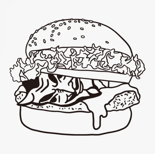 Le diable qui se cache dans le hamburger - Dessin