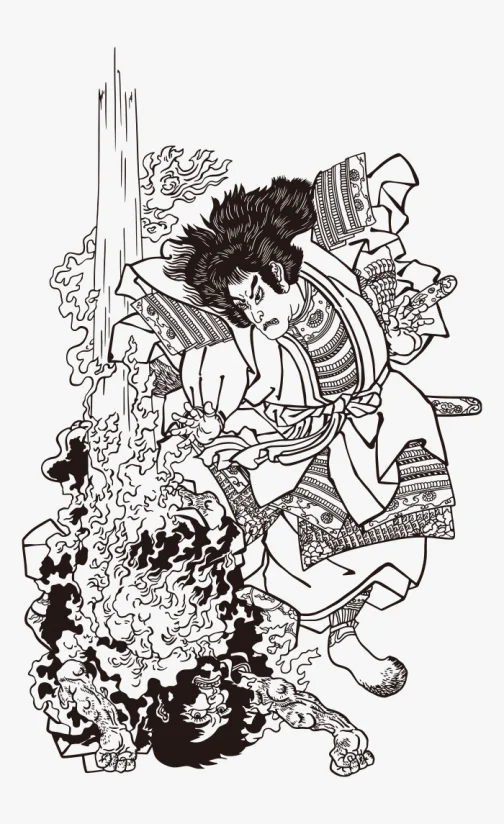 Spirito di Yoshihira - Dio del Tuono - Ukiyo-e giapponese di Utagawa Kuniyoshi