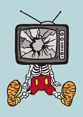 Restez à l'écart des médias télévisés - Lavage de cerveau - Dessin