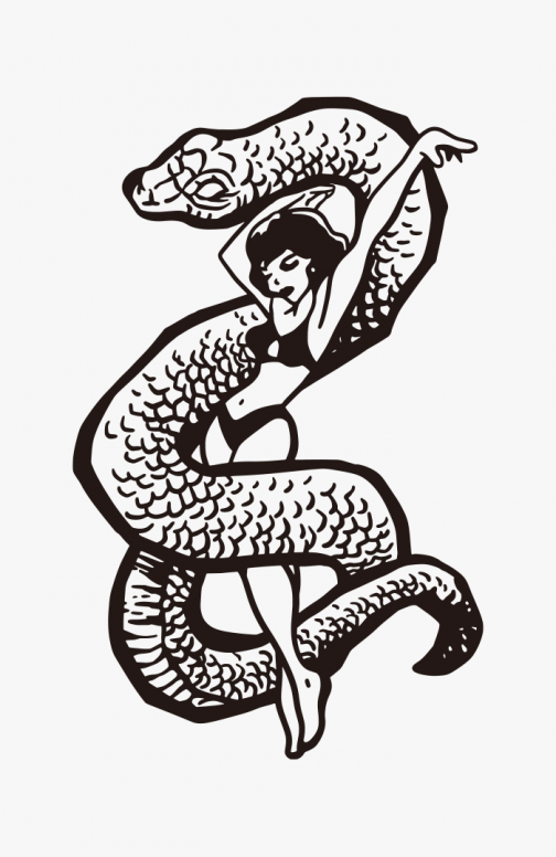 La danseuse et le serpent - Dessin