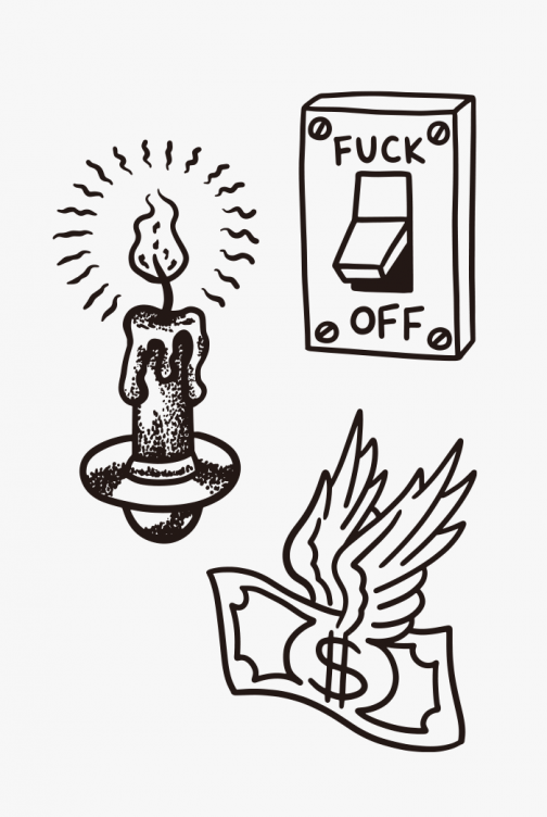 Set of tattoo sketch - illustration