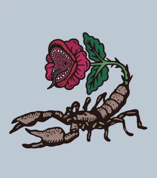 Scorpion and Cannibal Flower - Drawing