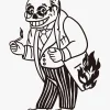 Schedel Gentleman in brand - illustratie - Afbeelding 2