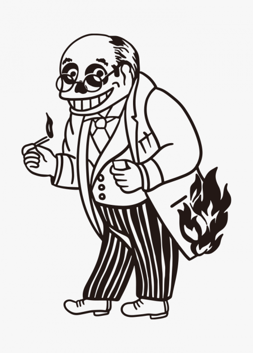 Skull Gentleman on Fire - illustration