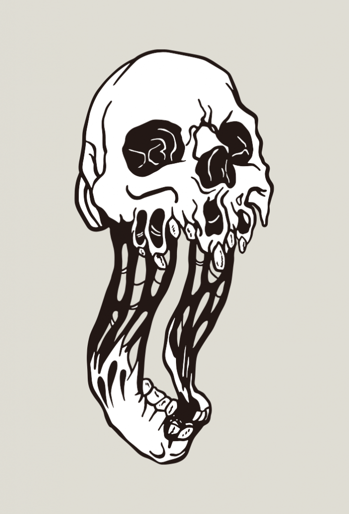 Skull is crumbling illustration ai illustrator file US5.00 each