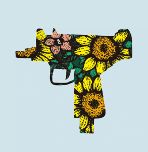 Sonnenblumen-Maschinengewehr - Zeichnung