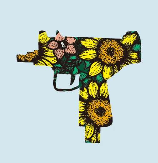 Sunflower Machine Gun - Drawing