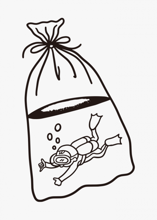 Diver Scooping - Drawing