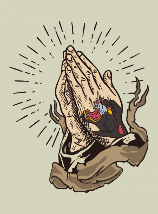 Молящиеся руки - татуировки пантеры