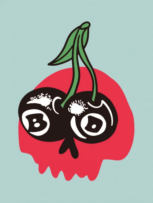 BAD Skull cherry - ilustración