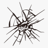 De ogen van een vrouw door gebroken glas - Tekening - Afbeelding 2