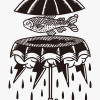 Peixes e chapéus-de-chuva - Clip art - Image 2