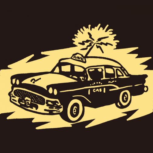 Ilustración de un taxi retro