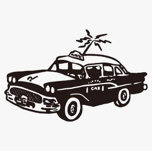 Ilustración de un taxi retro
