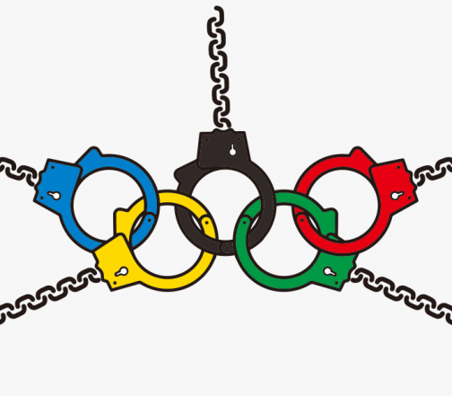 Handcuffed the Olympic symbol