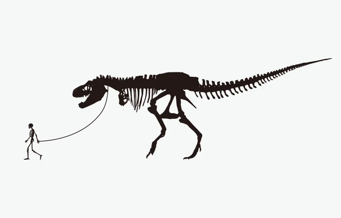 T-rex tyrannosaurus silhouette. Vector illustration tyrannosaurus