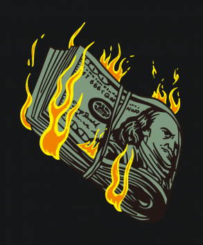 Dollars on fire illustration | ai illustrator file | US$5.00 each | Ai ...