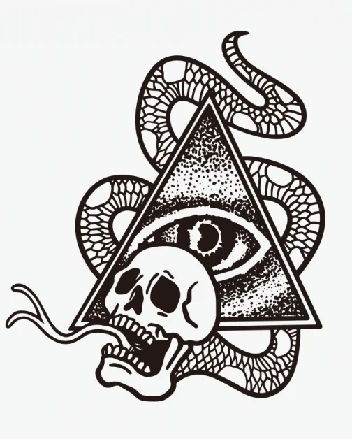 Eye of Providence and Skull Snake illustration