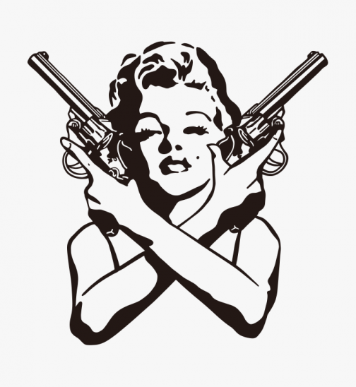 ผู้หญิงและปืน - ภาพวาด