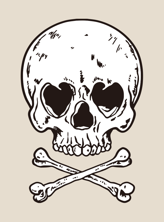 girl skull and crossbones vector