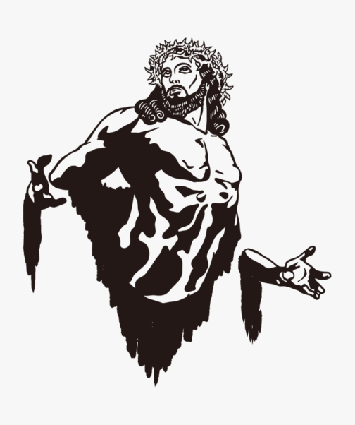 Cristo incastonato nel muro - disegno